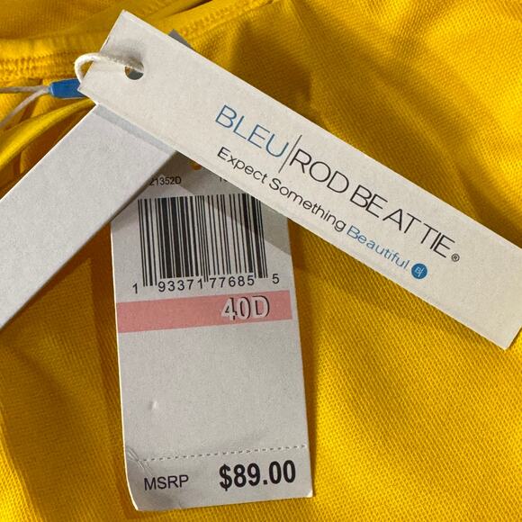 Bleu Rod Beattie SZ 40D Rufflicious Tuscan Sun Bikini Top Swim Underwire Yellow - Picture 8 of 8